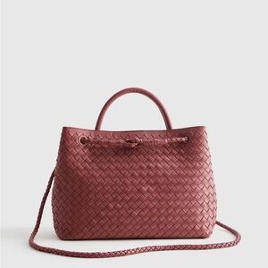 Leather Woven Burgundy Andiamo Style Bag